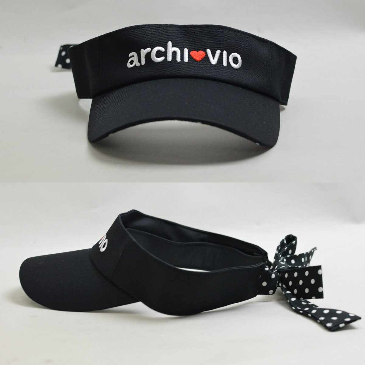 アルチビオ サンバイザー レディース 黒 白 赤 250314【 あす楽 送料無料 】 [ archivio ゴルフ ゴルフウェア ゴルフウエア ウェア バイザー レディス かわいい おしゃれ キュート クリスマス ]