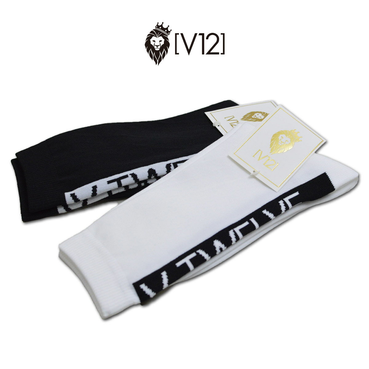 V12 ソックス メンズ 黒 白 v122310ac05【 あす楽 】[ ヴィトゥエルヴ 靴下 ギフト かっこいい golf ゴルフ プレゼント レア ]