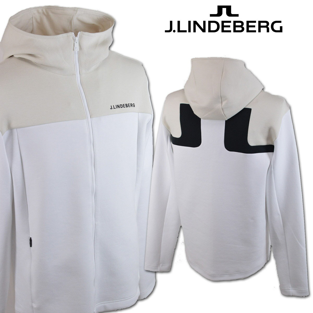 J.リンドバーグ パーカーブルゾン メンズ 春夏用 白 ベージュ M L 071-51324-004【 あす楽 送料無料 】 [ J.LINDEBERG Jリンドバーグ ジェイリンドバーグ ゴルフ ウェア ゴルフウェア 長袖 新作 ギフト プレゼント セール アウトレット アウター ]