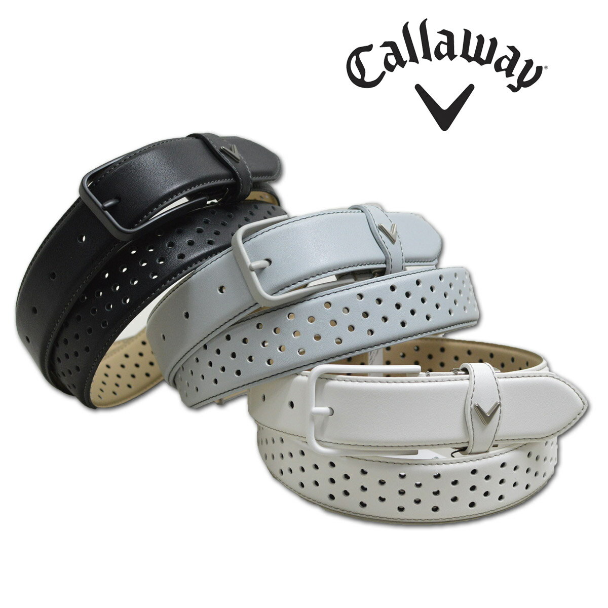 キャロウェイ ベルト メンズ 黒 グレー 白 c24192101【 あす楽 送料無料 】 [ callaway ゴルフウェア ゴルフ golf キャラウェイ スポーツ おしゃれ かっこいい ギフト キャロウェイアパレル プレゼント ] その1