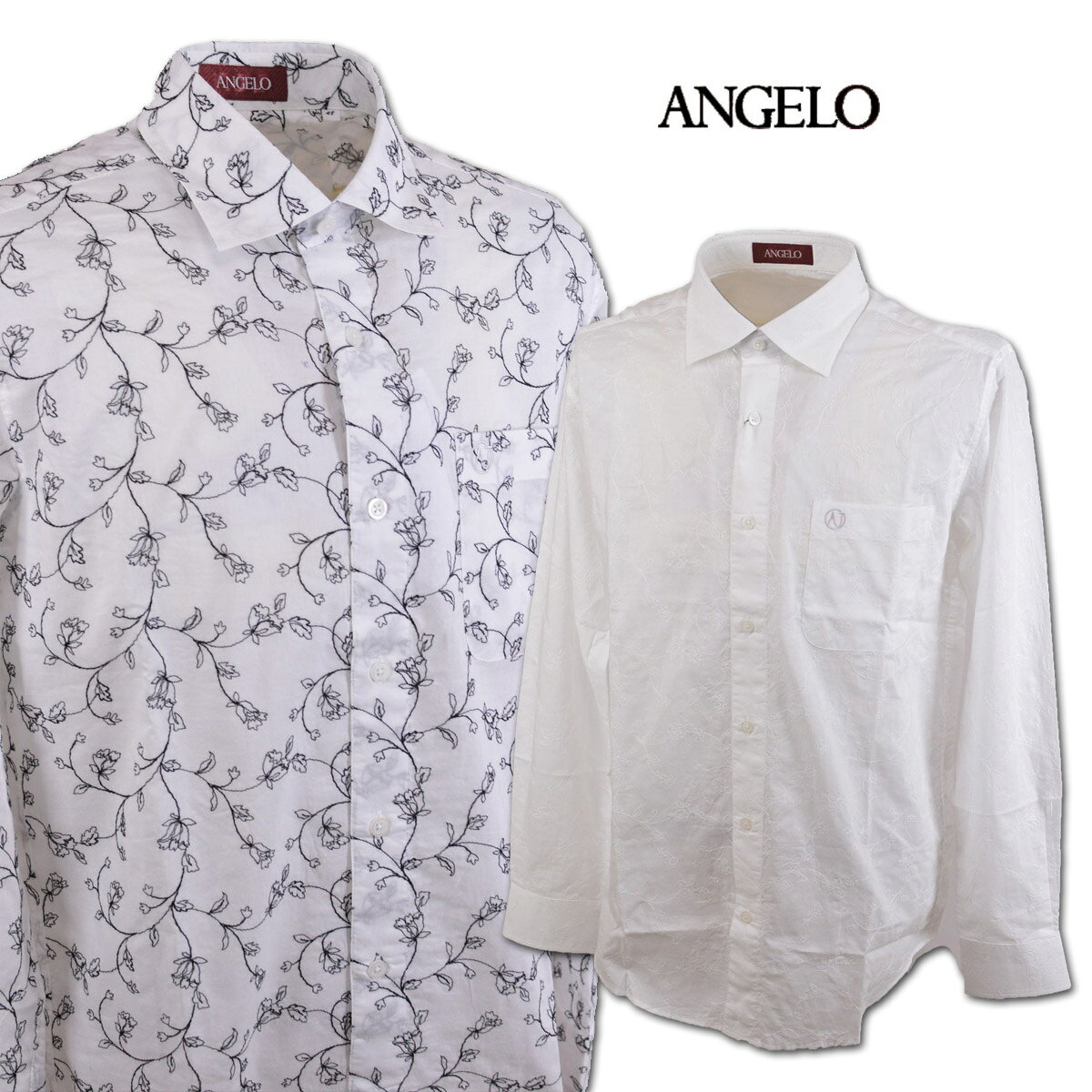Rakuten - アンジェロ 長袖シャツ メンズ 春夏用 白 黒 M L LL 31-1011-04【 あす楽 送料無料 】 [ ANGELO 長袖 シャツ 大きいサイズ ゴルフ かっこいい おしゃれ プレゼント ギフト セール アウトレット アンジェロジャパン 父の日 ]