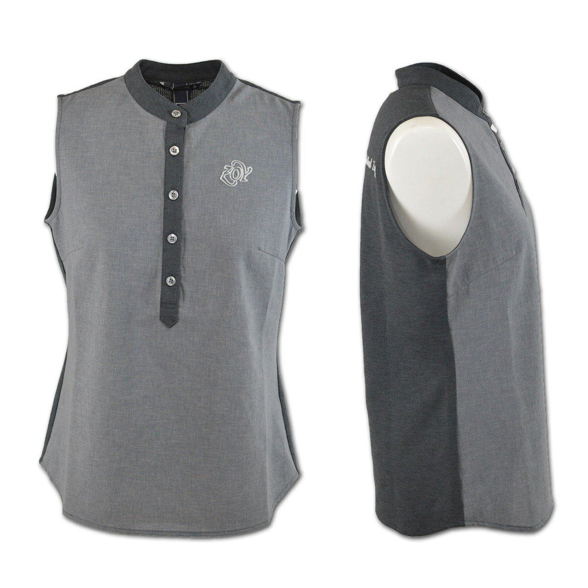 ZOY ノースリーブシャツ レディース 春夏用 グレー S M L 071642025-03【 あす楽 送料無料 】[ ゾーイ ゾイ ゴルフウェア ノースリーブ シャツ ストレッチ 吸汗速乾 ゴルフ golf 高級 レア プレゼント ギフト モックネック 半袖モック セール アウトレット ] auc-roundover-10052088 ROUND OVER サンプル画像2