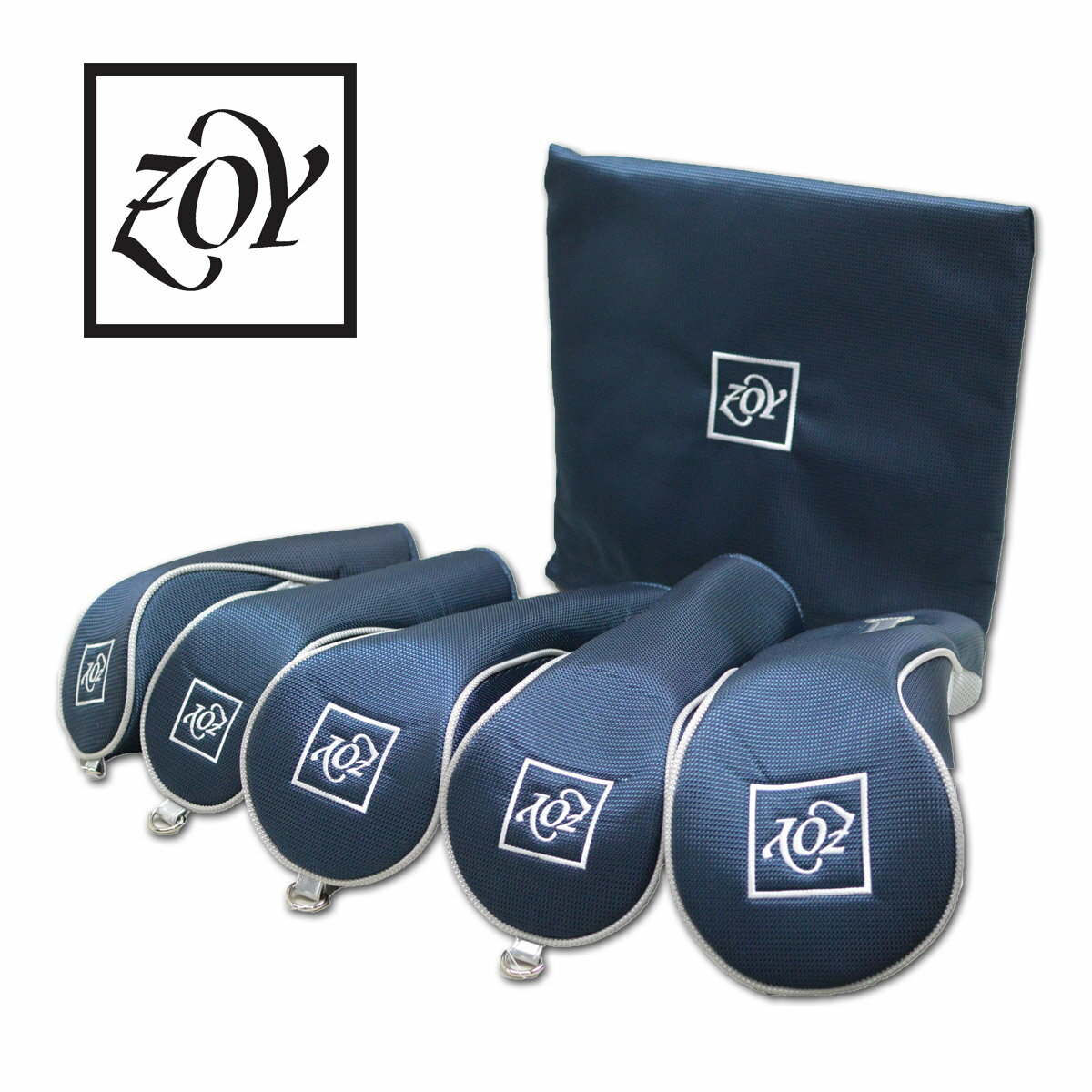 ZOY ヘッドカバーセット メンズ レディース 紺 071749868-84【 あす楽 送料無料 】[ ゾーイ ゾイ ヘッドカバー 1W FW UT シューズケース ドライバー フェアウェイウッド ギフト かっこいい おしゃれ golf ゴルフ ウェア プレゼント レア かわいい ]のサムネイル