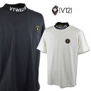V12 半袖ハイネックシャツ メンズ 春夏用 黒 白 M L LL v122410mk15【 あす楽 送料無料 】[ ヴィトゥエルヴ 半袖 ハイネック 吸汗速乾...