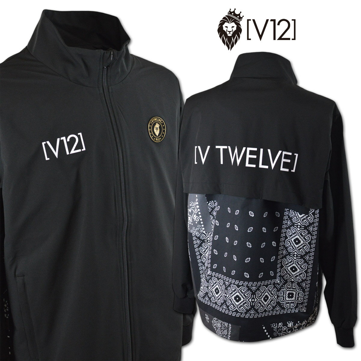 V12 ブルゾン メンズ 秋冬用 ベージュ M L v122420jk02【 あす楽 送料無料 】[ ヴィトゥエルヴ ストレッチ BACK BAN JKT V12 ギフト かっこいい ゴルフウェア 春 アウター golf ゴルフ 新作 プレゼント ]