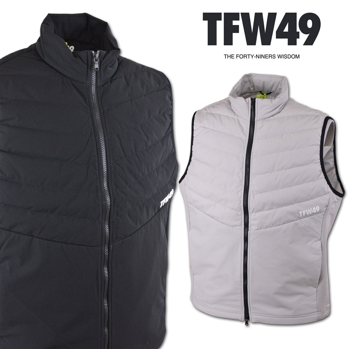 TFW49 ダウンベスト メンズ 秋冬用 黒 グレー M L LL t042420020【 あす楽 送料無料 】 [ ゴルフ ウェア 防寒 アウター 中綿 冬 ...