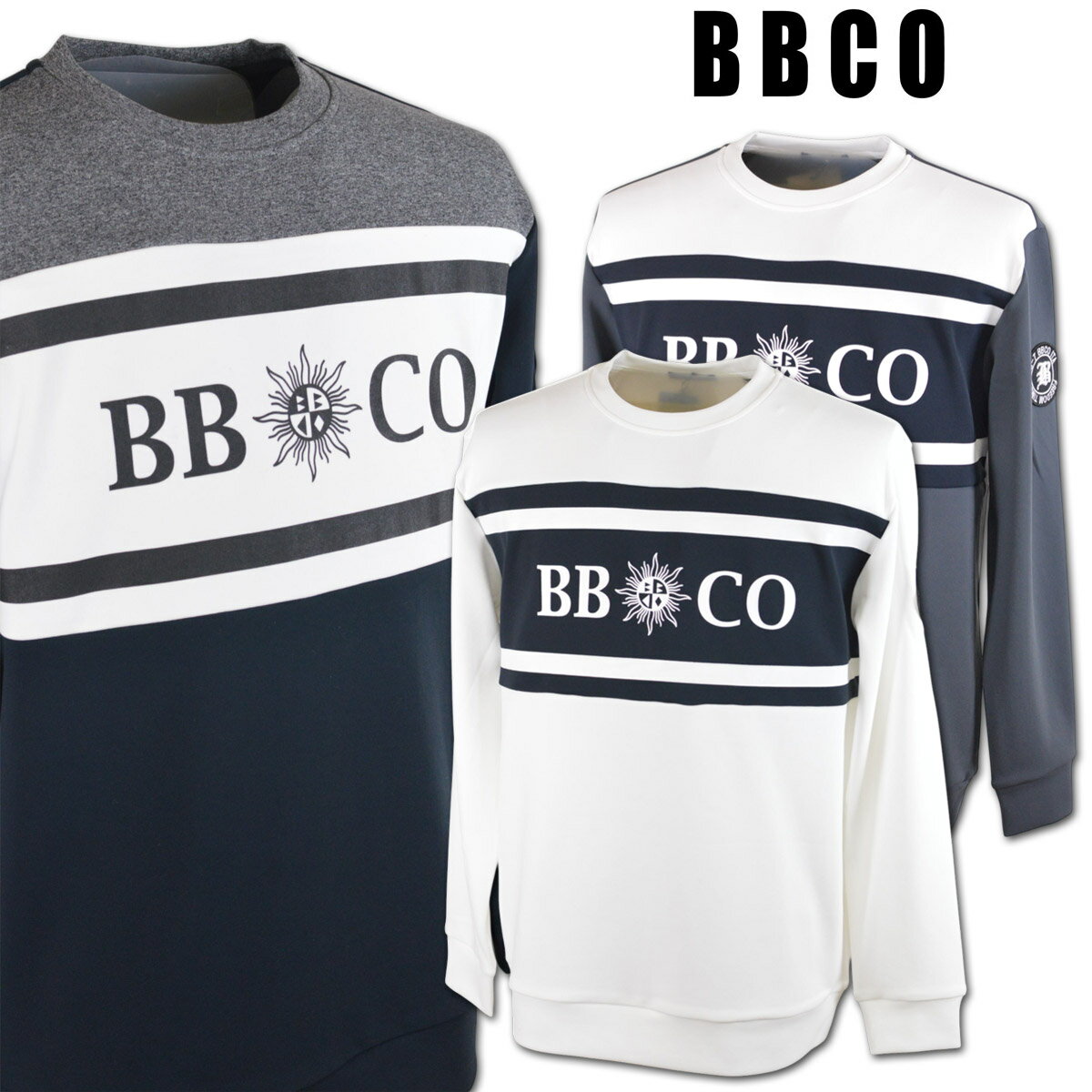 楽天ROUND OVERビビコ トレーナー メンズ 秋冬用 黒 白 グレー M L LL 3L 45-6552-01n【 あす楽 送料無料 】 [ BBCO 長袖 大きいサイズ 春 薄手 長袖Tシャツ ロンT クルーネック かっこいい おしゃれ ゆったり プレゼント ギフト 即納 セール アウトレット アンジェロジャパン ]