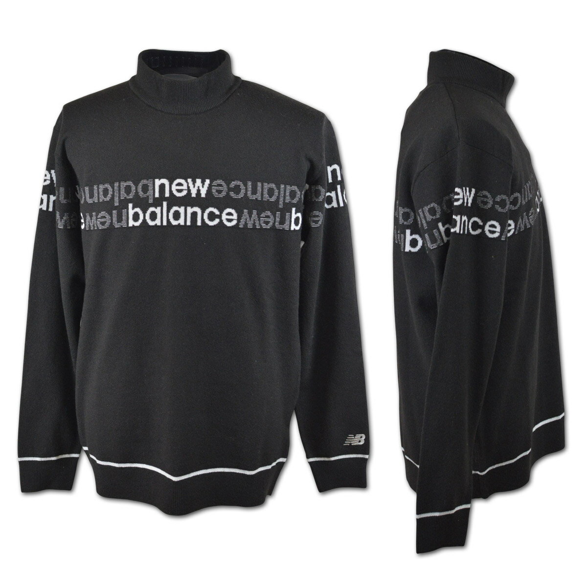 ニューバランス セーター メンズ 秋冬用 黒 ベージュ M L LL 012-5274001【 あす楽 送料無料 】 [ new balance ゴルフウェア ゴルフ golf 長袖 ニット ストレッチ 大きいサイズ かっこいい ギフト プレゼント 即納 ]