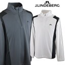 J.リンドバーグ 長袖ハーフジップシャツ メンズ 秋冬用 白 グレー S M L 071-34910【 あす楽 送料無料 】 [ J.LINDEBERG Jリン...