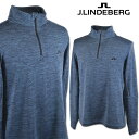 J.リンドバーグ 長袖ハーフジップシャツ メンズ 秋冬用 紺 L 071-34913-97【 あす楽 送料無料 】 [ J.LINDEBERG Jリンドバーグ ...