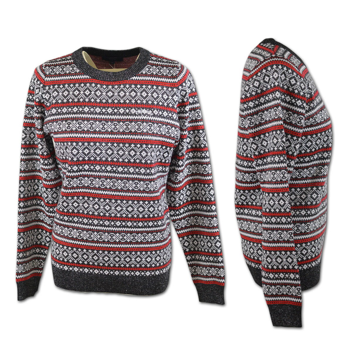 キャロウェイ セーター レディース 秋冬用 黒 白 赤 M L c25218200【 あす楽 送料無料 】 [ callaway ゴルフウェア ゴルフ セットアップ ニット golf キャラウェイ 長袖 ノルディック ギフト プレゼント クリスマス ]