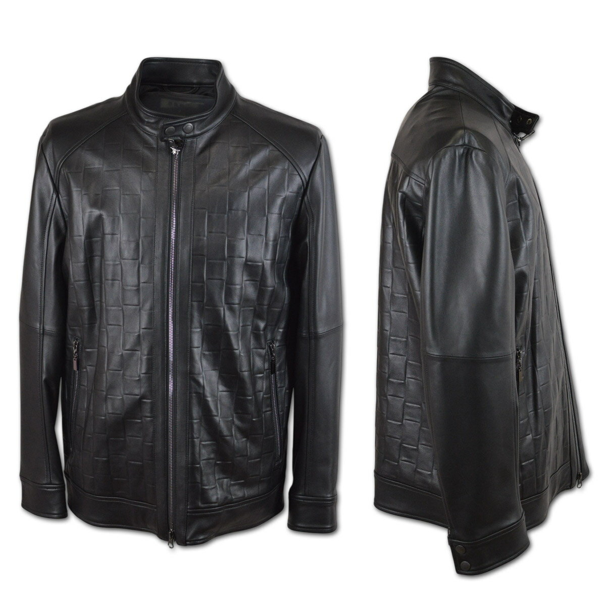 ビビコ 革ジャン メンズ 秋冬用 黒 L 45-4002-01【 あす楽 送料無料 】 [ BBCO 本革 革 レザー 羊革 レザージャケット ブルゾン ライダース 大きいサイズ 柔らかい かっこいい おしゃれ プレゼント ギフト アンジェロジャパン クリスマス アウター ]