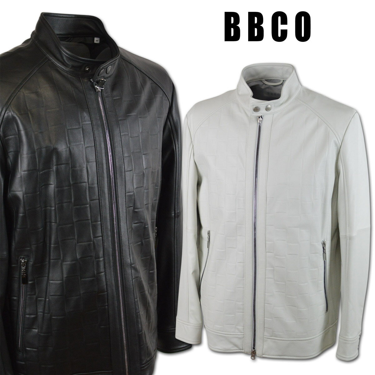 ビビコ 革ジャン メンズ 秋冬用 黒 L 45-4002-01【 あす楽 送料無料 】 [ BBCO 本革 革 レザー 羊革 レザージャケット ブルゾン ライダース 大きいサイズ 柔らかい かっこいい おしゃれ プレゼント ギフト アンジェロジャパン クリスマス アウター ]