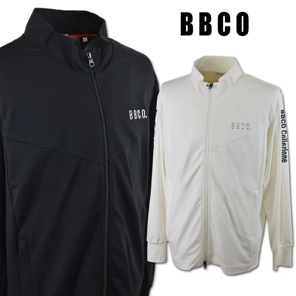 Rakuten - BBCO ビビコ ブルゾン メンズ 春夏用 黒 白 M L LL 41-3105-01【 あす楽 送料無料 】 [ BBCO 長袖 ストレッチ 大きいサイズ ゴルフ かっこいい おしゃれ ゆったり プレゼント ギフト ]