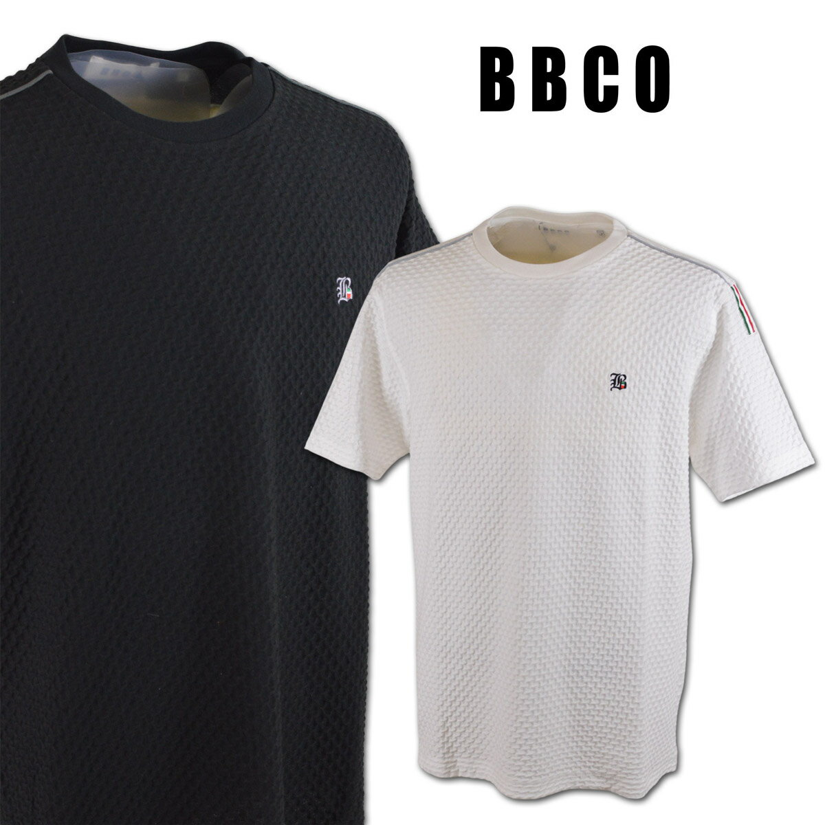 Rakuten - ビビコ 半袖Tシャツ メンズ 春夏用 黒 白 M L LL 53-2502-01【 あす楽 送料無料 】 [ BBCO 半袖 Tシャツ 大きいサイズ ゴルフ かっこいい おしゃれ ゆったり プレゼント ギフト 即納 ]