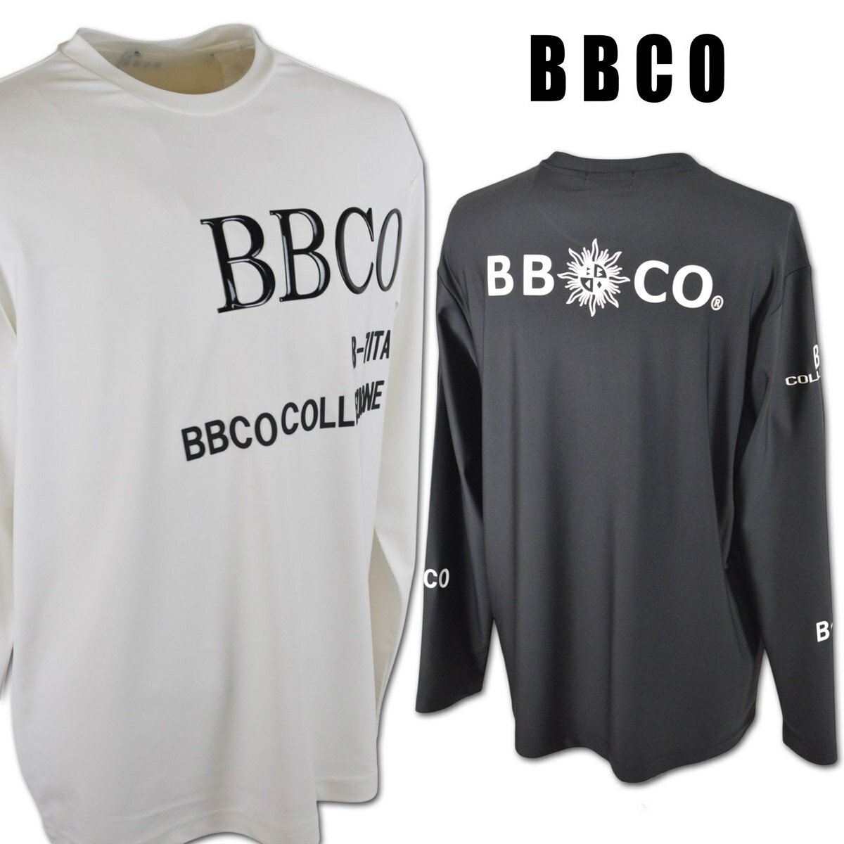 Rakuten - ビビコ 長袖Tシャツ メンズ 春夏用 白 黒 M L LL 62-1599-01【 あす楽 送料無料 】 [ BBCO 長袖 Tシャツ ロンT 大きいサイズ ゴルフ かっこいい おしゃれ ゆったり プレゼント ギフト 即納 父の日 ]