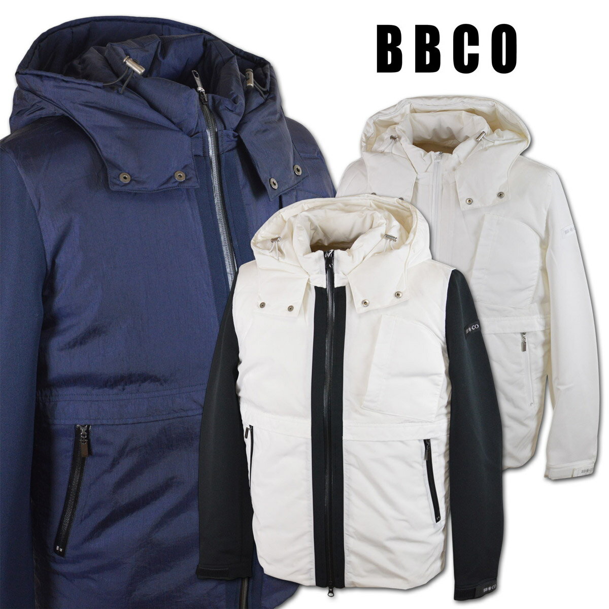 Rakuten - BBCO ビビコ ブルゾン メンズ 秋冬用 紺 白 黒 M L LL a25-3101-01【 あす楽 送料無料 】 [ BBCO 長袖 ダウンジャケット ダウン 大きいサイズ ゴルフ かっこいい おしゃれ ゆったり プレゼント ギフト ]