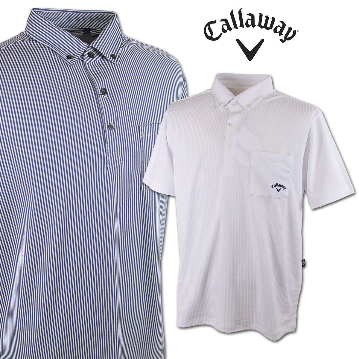 キャロウェイ 半袖ポロシャツ メンズ 春夏用 紺 白 M L LL c26134110【 あす楽 送料無料 】 [ callaway ゴルフウェア ゴルフ golf キャラウェイ 半袖 ポロシャツ ポロ シャツ 吸汗速乾 ドライ 大きいサイズ ギフト キャロウェイアパレル プレゼント ]