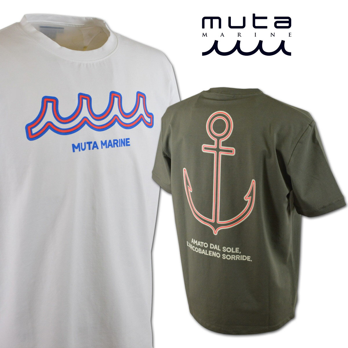 Rakuten - muta 半袖Tシャツ メンズ 春夏用 白 カーキ M L LL mmmp434780【 あす楽 送料無料 】[ marine golf ムータ マリン ゴルフ 半袖 Tシャツ ストレッチ 大きいサイズ かっこいい おしゃれ コンペ ギフト プレゼント 夏 ]