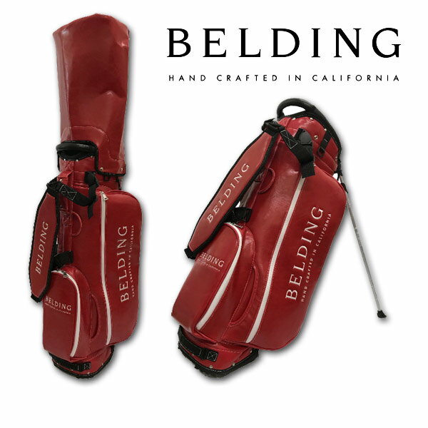 BELDING キャディバッグ メンズ 赤 スタンド式 hbcb-850107 【 あす楽 送料無料 】[ ベルディング ゴルフ スタンド 8.5インチ 5分割 サンバード 2.0 スタンドバッグ ゴルフバッグ キャディバック かっこいい おしゃれ golf レッド 高級 レア 限定 激レア レザー ]