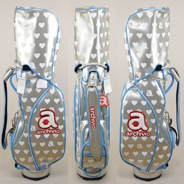 アルチビオ キャディバッグ レディース シルバー ゴールド 810909【 あす楽 送料無料 】 [ archivio ゴルフ ゴルフウェア ゴルフバッグ ゴルフ バッグ エナメル 8インチ レディス かわいい おしゃれ キュート レア 母の日 限定 キャディーバッグ ]
