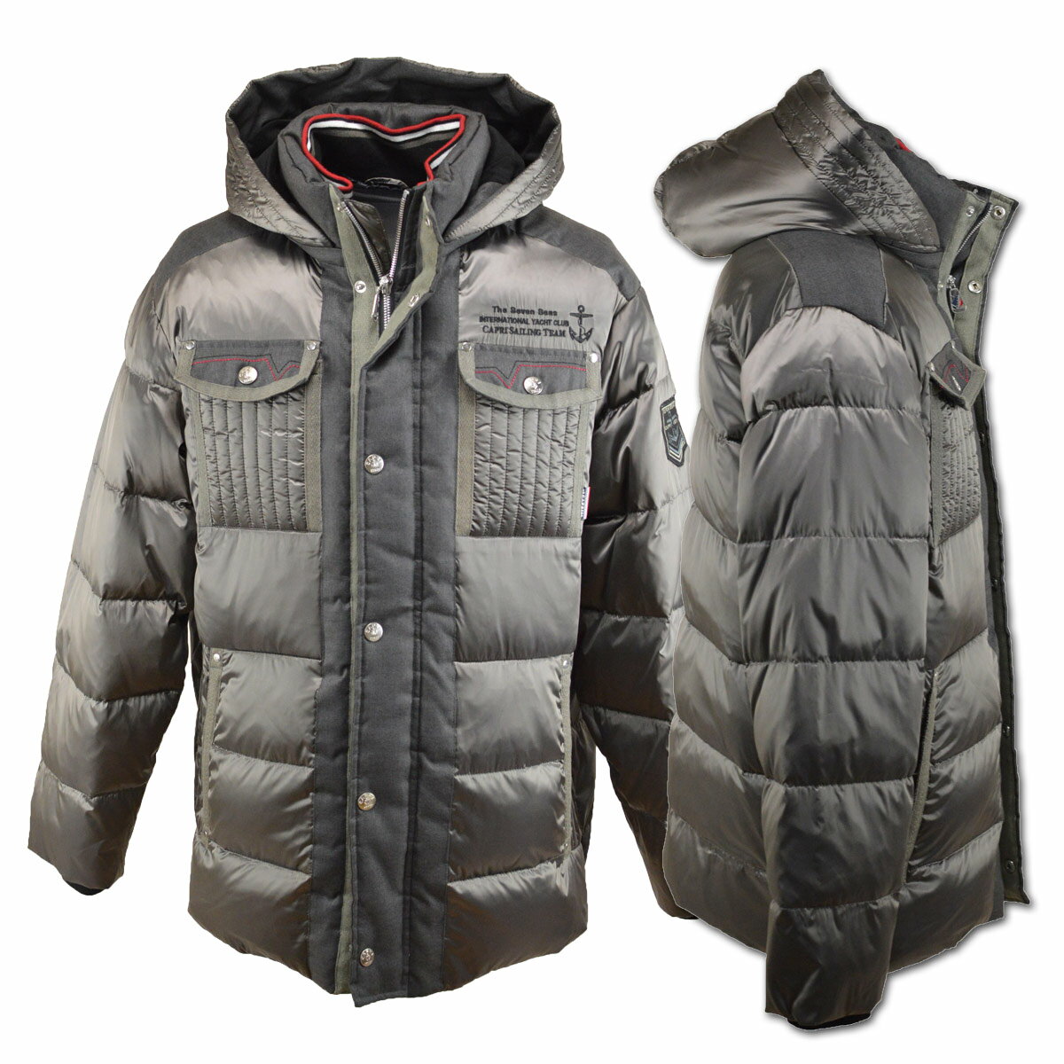 カプリ ダウンジャケット メンズ 秋冬用 黒 青 グレー M L LL 2131-3002【 あす楽 送料無料 30%OFF 】 [ CAPRI ブルゾン ダウン 中綿 防寒 冬 秋冬 おしゃれ かっこいい アウトレット sale 大きいサイズ セール 冬 プレゼント ギフト アウター ジャンパー ]