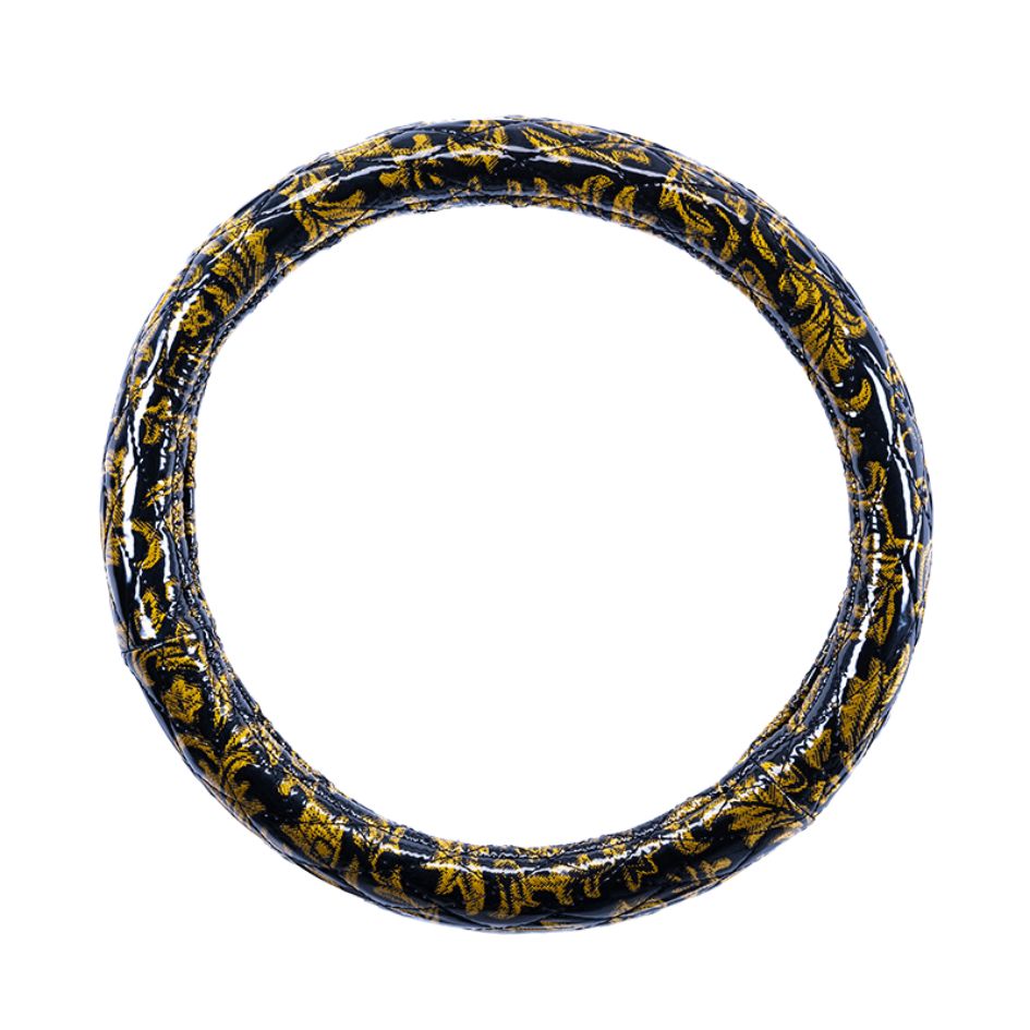 キルトハンドルカバー ベルサイユ ブラック ビニール付き仕様 代引き不可|トラック用品 トラック用 トラック 軽自動車用 軽自動車 軽 軽トラ カー用品 車用品 車 ハンドルカバー ステアリングカバー 極太 シングルダイヤキルト 金華山 雅 人気 おすすめ