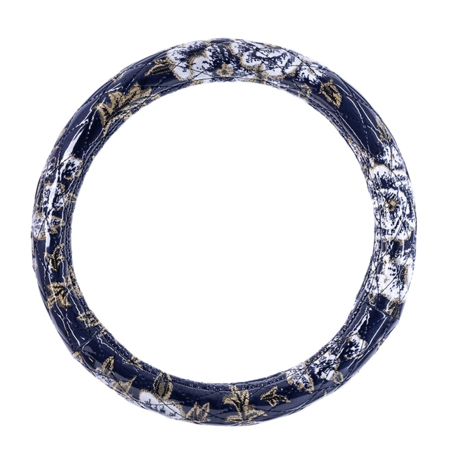 キルトハンドルカバー マドンナ ネイビー ビニール付き仕様 代引き不可|トラック用品 トラック用 トラック 軽自動車用 軽自動車 軽 軽トラ カー用品 車用品 車 ハンドルカバー ステアリングカバー 極太 シングルダイヤキルト 金華山 雅 人気 おすすめ