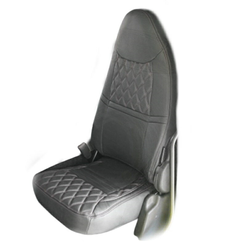 595385 COMBI車種別シートカバー 助手席側 17スーパーグレート 黒|黒糸|トラック用品 トラック用 シー..