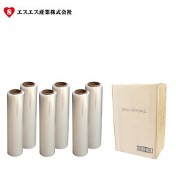 【10箱まとめ買い】ストレッチフィルム15-3（3インチ紙管15μ×500mm×300m巻)6本入1箱×10箱単位(エスエス産業)【代引き不可】|トラック用品 トラック用 トラック 輸送 物流用品 エスエス SS産業 ラップフィルム 荷締めラップ 15ミクロン 箱 荷崩れ防止 特価 通販