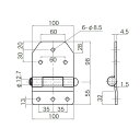 42213223R 深ボデー蝶番 段付サイドA 下穴付(R)|JB日本ボデーパーツ工業【代引き不可】
