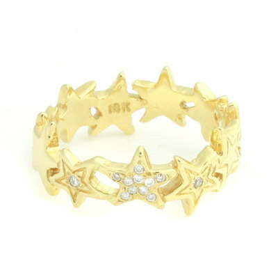 ロイヤルオーダー【公式】【リング】Starshine Thin Band w/Pave Diamonds 18K (US7-US8.5) 【ROYAL ORDER】