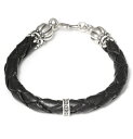 ロイヤルオーダー ブレスレット メンズ ロイヤルオーダー【公式】【ブレスレット】Thick braided bracelet w/ Crown Tips 【ROYAL ORDER】