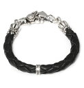 ロイヤルオーダー ブレスレット メンズ ロイヤルオーダー【公式】【ブレスレット】Thick braided bracelet w/ Crown Tips and Shield Clip 【ROYAL ORDER】