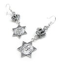 CI[ [   CO sAX LOVE PEACE STAR w  CROWN HOOK EARRING@(1P) CI[ [COsAX 