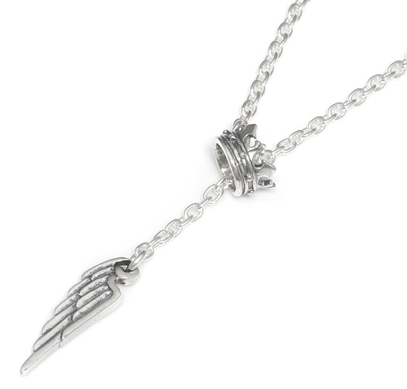 ロイヤルオーダー ロイヤルオーダー【公式】WING CROWN NECKLACE Silver Small Oval Chain with Wing and Crown. 26” 【ROYAL ORDER】