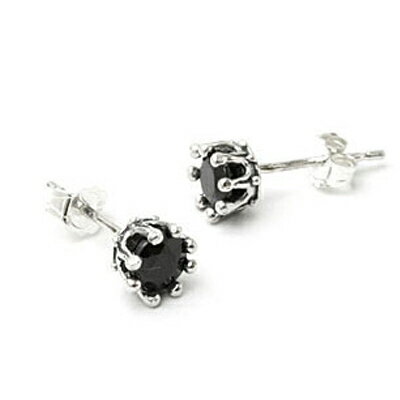 CI[ [   CO sAX TINY CROWN STONE STUDS ONYX 1P  CI[ [COsAX   ROYAL ORDER 