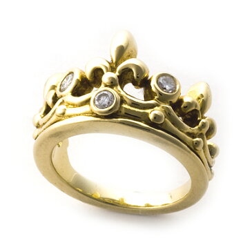 ロイヤルオーダー【公式】【リング】TIARA W/Diamonds 18K YELLOW GOLD size9-10.5 【ROYAL ORDER】