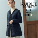 楽天RUIRUE BOUTIQUE【50％OFFバーゲン価格】【ライトサーモ/撥水加工】レディースアウター ダウンコート ダウンジャケット 上着 ショートダウン レディース 50代 40代 30代 ミセス 秋冬 大きいサイズ 上品 防寒 おしゃれ 大人可愛い 暖かい 黒 通勤 即日発送 プレゼント ギフト