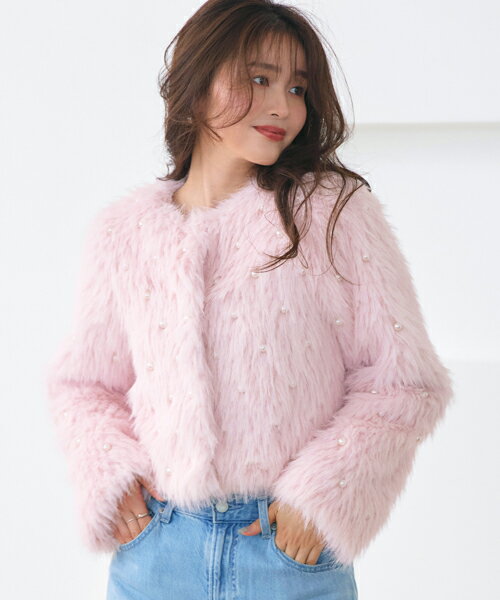 楽天市場】リアルファー コート（カラーピンク）の通販