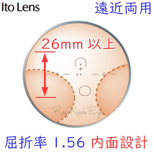 〔メガネセット用/2枚1組〕〔遠近両用 累進シニアレンズ〕〔送料無料〕〔屈折率1.56 内面設計〕ITOLENS FFIQ156 （エフエフIQ156）