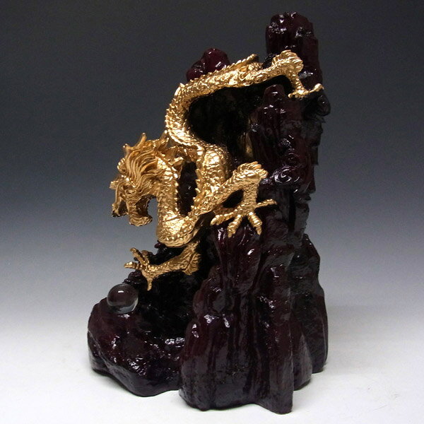風水龍 置物 金龍下山（大）35cm 降り龍 山水龍 グッズ アイテム