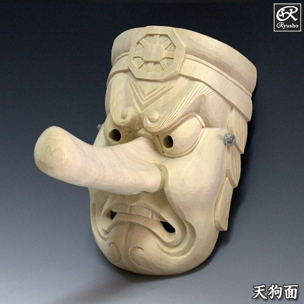 楽天市場楠面 不動明王面 木彫り お面 壁掛け用 [ : 龍祥本舗