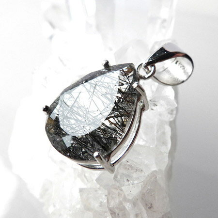 ブラックトルマリンインクォーツ ペンダントトップ ブラジル産 天然石 パワーストーン