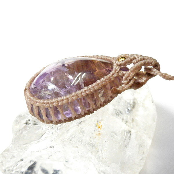 アメトリン マクラメペンダント 天然石ペンダント ネックレス マクラメ編み パワーストーン