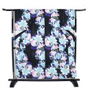 \ 20%offクーポン / 綿紗もじり織 縦縞 婦人用 浴衣 黒 青 ピンク 百合 銀縞 LY3160 新品 Fサイズ ゆかた レディース ギフト 10代 2...