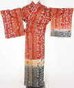 \ 20%offクーポン / 【一点物】訪問着 正絹 赤 緑 桜 蝶 宝 Lサイズ ki20788 着物 レディース シルク オールシーズン 新品まとめ買い 在...