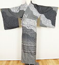 \ 20%offクーポン / 【一点物】京友禅競技会 受賞柄 友禅訪問着 正絹 文様流水 黒 白 Lサイズ ki25136 着物 レディース オールシーズン シ...
