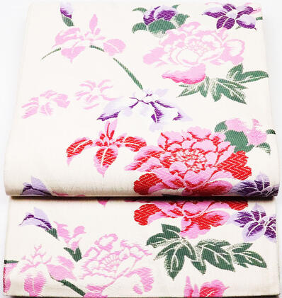 \ 特売品 / 振袖用 袋帯 正絹 牡丹花 LONG VARIE 白 LLサイズ F4532 新品 ロングサイズ 着物 公式行事 レディース オールシーズン 仕立て上がり 成人式 入学式 卒業式 結婚式まとめ買い 在庫限り ギフト 激安 まとめ買い 在庫限り 最強翌日配送 送料込み