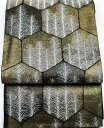 \ 20%offクーポン / 訪問着用 袋帯 正絹 緑 金 大王松 亀甲文 Lサイズ F4786 美品 着物 レディース 公式行事 リサイクル 中古 オールシー...